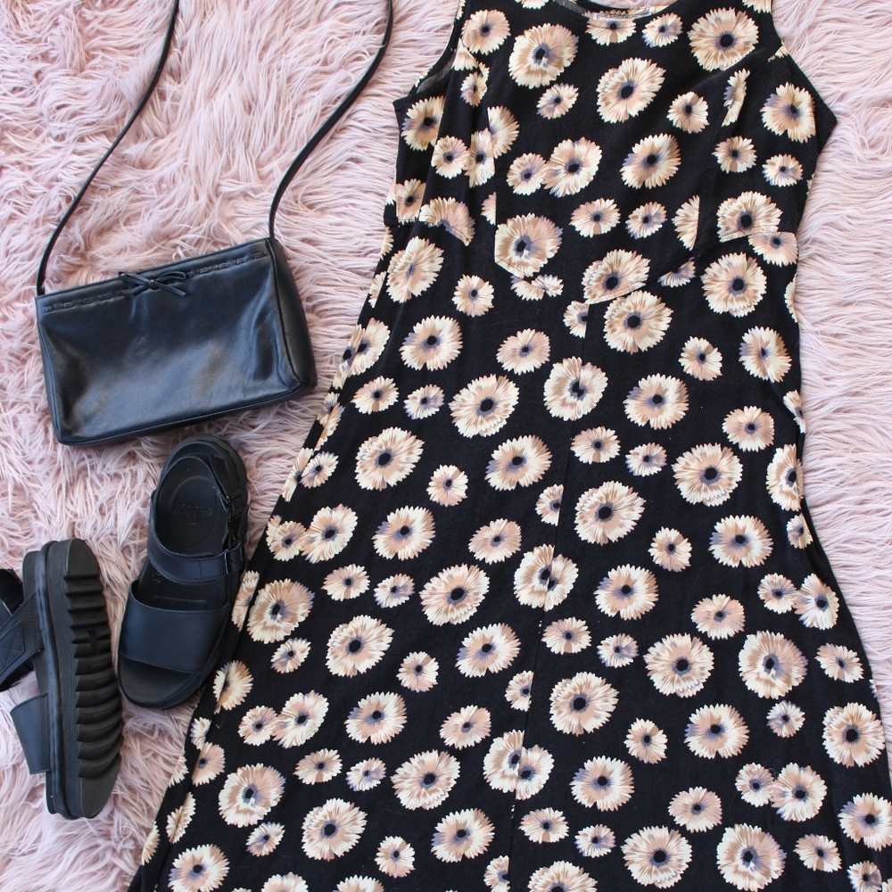 90s DBY LTD Sunflower Midi Dress